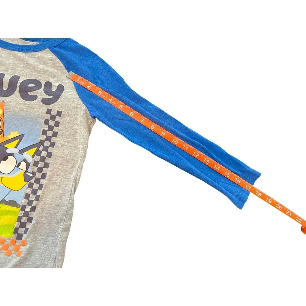 Jumping Beans Bluey Bingo Boys Raglan Long Sleeve Shirt Grey Blue Size 7‎
